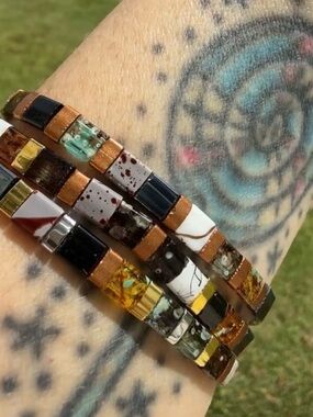 Multi-Color Tile Beaded Wrap Bracelet - Women Accessories